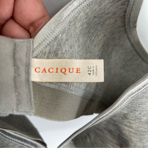 Cacique Cotton Unlined No Wire Bra T-shirt Spell Out Logo size 42C full coverage - Picture 4 of 7